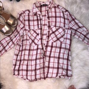 Express Plaid Button Up